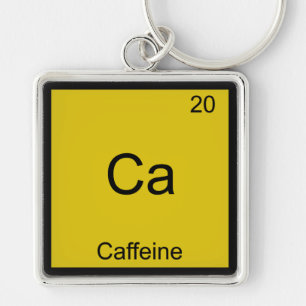 Ca -カフェインおもしろい化学要素シンボルTee キーホルダー