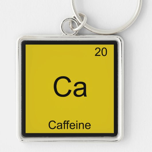 Ca -カフェインおもしろい化学要素シンボルTee キーホルダー (正面)