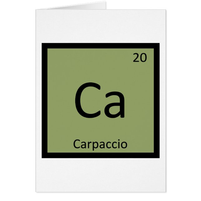 Ca - カルパッチョの前菜 化学元素周期表 (正面)