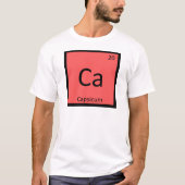 Ca - ピーマン化学元素周期表 tシャツ (正面)