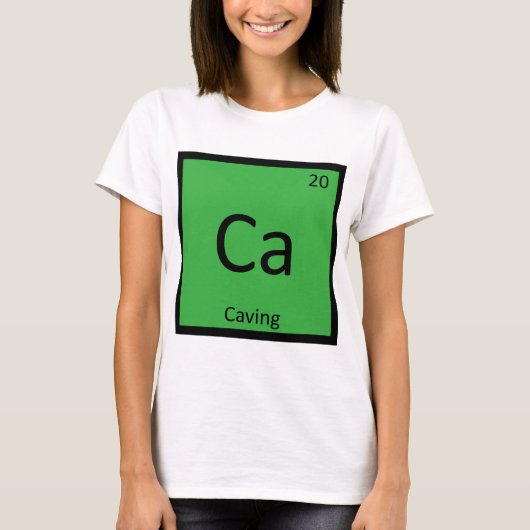 Ca - 洞窟スポーツ 化学周期表 tシャツ (正面)