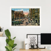 ca 1900シアトルファースト・アベニュー&パイオニア・スクエア ポスター (ホームオフィス)