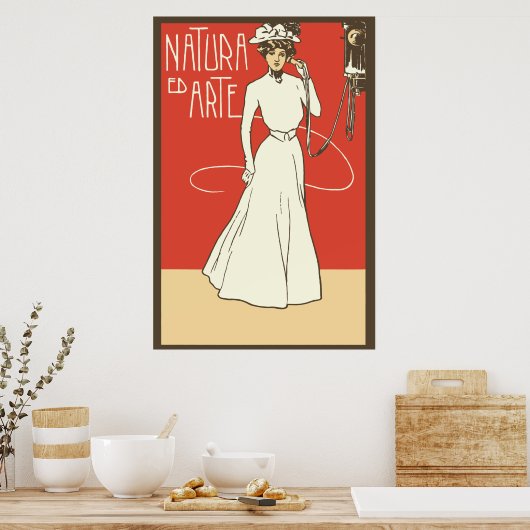 ca 1900ヴィンテージイタリアンレディースファッション ポスター (キッチン)