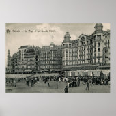 ca 1900 Ostend Beach and Grands Hotels ポスター (正面)