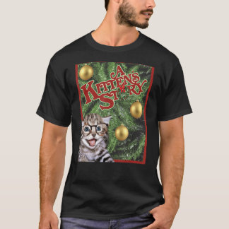 Ca A子猫ストーリークリスマスムービーポスターおもしろいギ Tシャツ