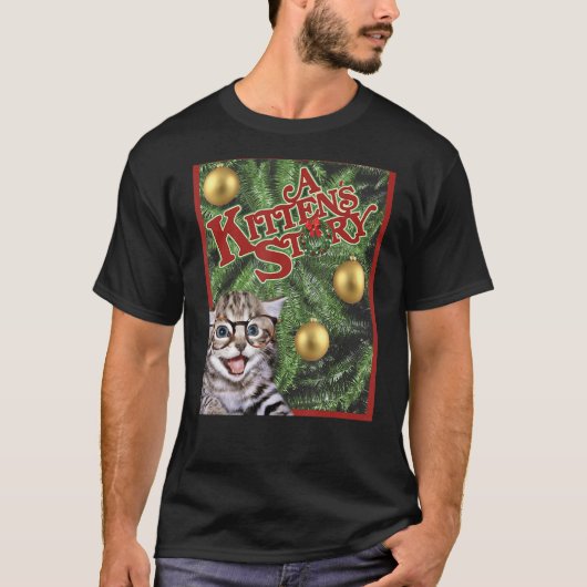 Ca A子猫ストーリークリスマスムービーポスターおもしろいギ Tシャツ (正面)