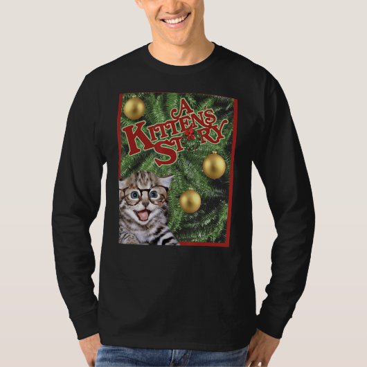 Ca A子猫ストーリークリスマスムービーポスターおもしろいギ Tシャツ (正面)