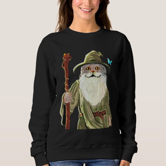 Ca Catdalf Cat  Lord Of The Cats Women Men スウェットシャツ (正面)