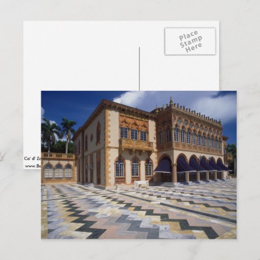 Ca' d' Zan, John Ringling, Sarの冬の住居 ポストカード (正面/裏面)