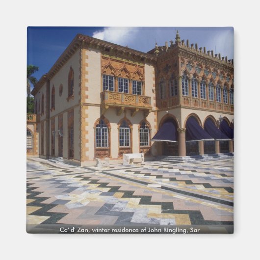 Ca' d' Zan, John Ringling, Sarの冬の住居 マグネット (正面)