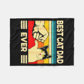Ca Men Best Cat Dad Ever Funny Cat Lover Gift _2 フリースブランケット (正面(横))