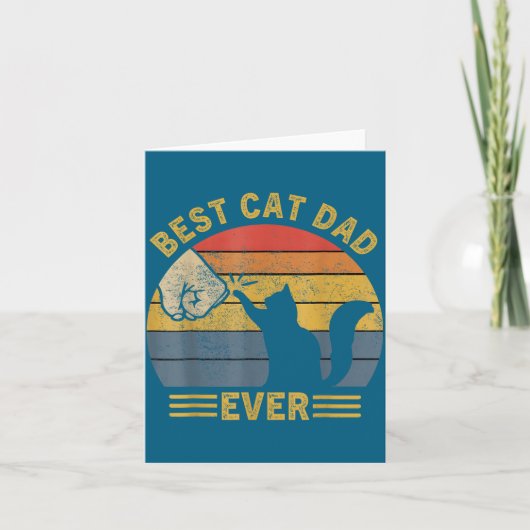 Ca Men Cat Dad Ever Funny Cat Lover Gift カード (正面)