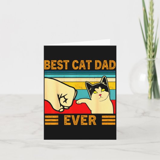 Ca Men Cat Dad Ever Funny Cat Lover Gift カード (正面)