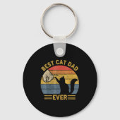 Ca Men Cat Dad Ever Funny Cat Lover Gift  キーホルダー (正面)