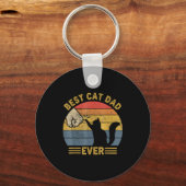 Ca Men Cat Dad Ever Funny Cat Lover Gift  キーホルダー (正面)