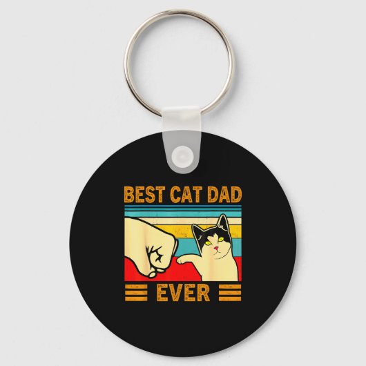 Ca Men Cat Dad Ever Funny Cat Lover Gift  キーホルダー (正面)