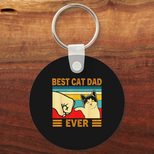 Ca Men Cat Dad Ever Funny Cat Lover Gift  キーホルダー (正面)
