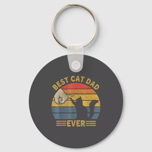 Ca Men Cat Dad Ever Funny Cat Lover Gift  キーホルダー (正面)