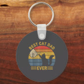 Ca Men Cat Dad Ever Funny Cat Lover Gift  キーホルダー (正面)