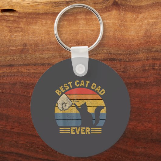 Ca Men Cat Dad Ever Funny Cat Lover Gift  キーホルダー (正面)