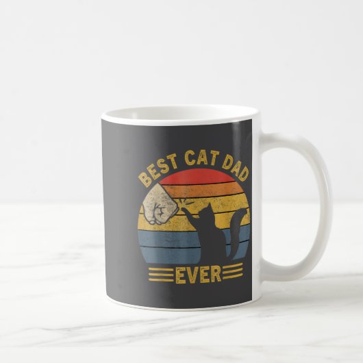 Ca Men Cat Dad Ever Funny Cat Lover Gift  コーヒーマグカップ (右)