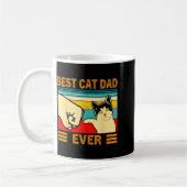 Ca Men Cat Dad Ever Funny Cat Lover Gift コーヒーマグカップ (左)