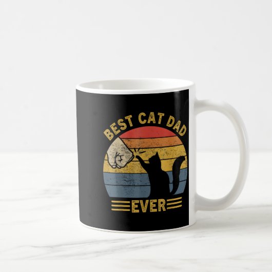 Ca Men Cat Dad Ever Funny Cat Lover Gift  コーヒーマグカップ (右)