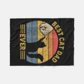 Ca Men Cat Dad Ever Funny Cat Lover Gift フリースブランケット (正面(横))