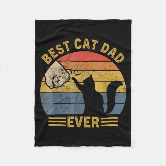 Ca Men Cat Dad Ever Funny Cat Lover Gift フリースブランケット (正面)