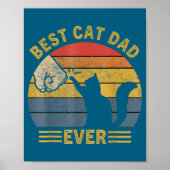 Ca Men Cat Dad Ever Funny Cat Lover Gift  ポスター (正面)