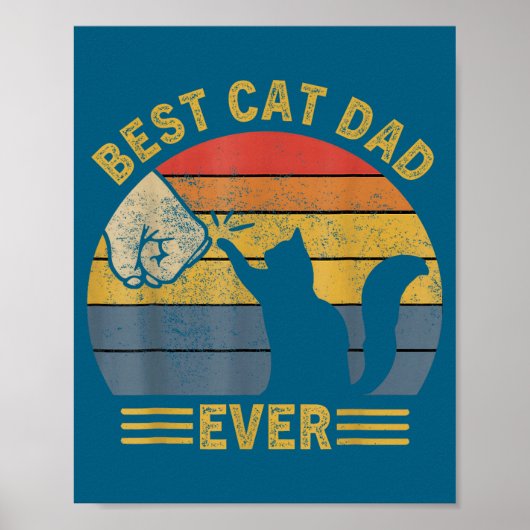 Ca Men Cat Dad Ever Funny Cat Lover Gift ポスター (正面)