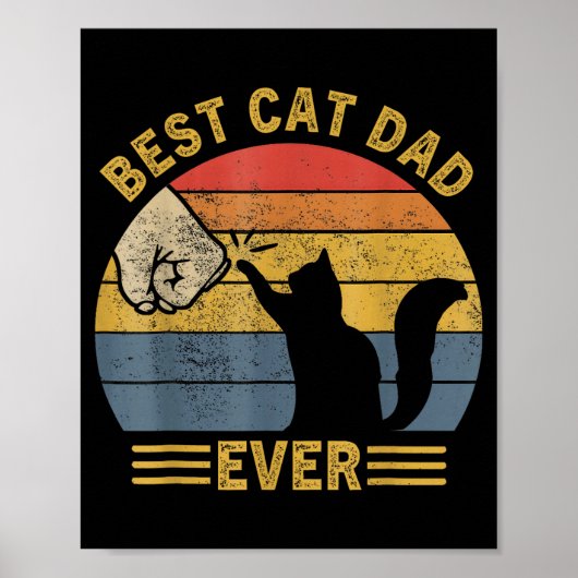 Ca Men Cat Dad Ever Funny Cat Lover Gift  ポスター (正面)