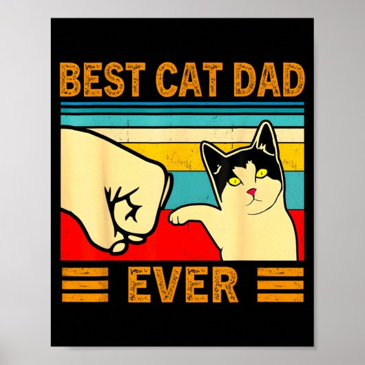 Ca Men Cat Dad Ever Funny Cat Lover Gift  ポスター (正面)