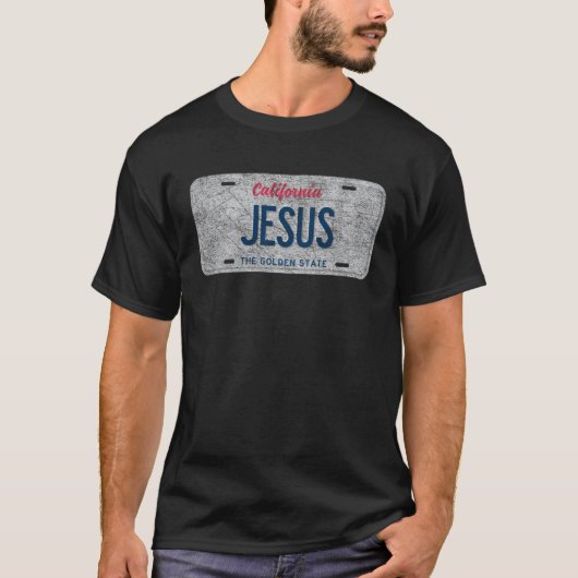 CA State Vanity License Plate JESUS Tシャツ (正面)
