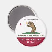 CA Tax Revolt 2009フラグマグネット マグネット (正面/裏面)