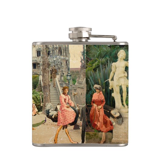 Cabalgando avestruces en A Regaleira (Portugal) フラスク (裏面)