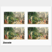 Cabalgando avestruces en A Regaleira (Portugal) 長方形シール (シート)