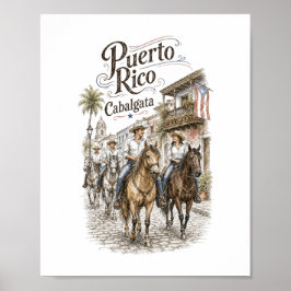Cabalgata Puerto Rico Horseback Riding 8x10 ポスター