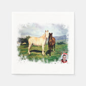 Caballos/Cabalos/Horses スタンダードカクテルナプキン (正面)