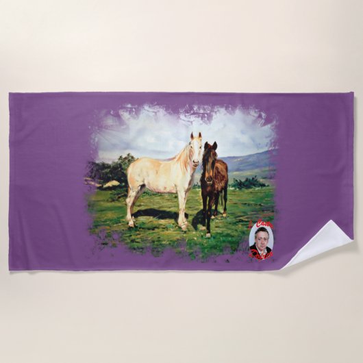 Caballos/Cabalos/Horses ビーチタオル (正面)