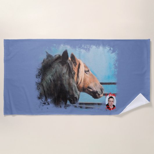 Caballos/Cabalos/Horses ビーチタオル (正面)