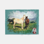 Caballos/Cabalos/Horses フリースブランケット (正面(横))