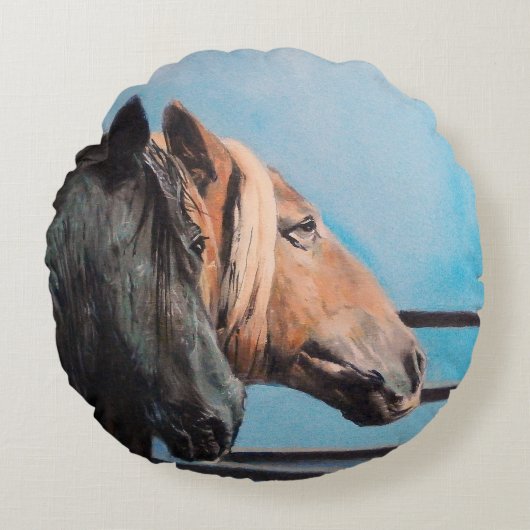 Caballos/Cabalos/Horses ラウンドクッション (正面)