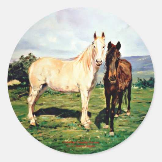 Caballos/Cabalos/Horses ラウンドシール (正面)