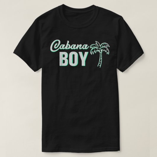 Cabana Boy Funny Pool Guy Palm Tシャツ (デザイン正面)
