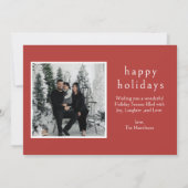 Cabana Pink red Stripe Preppy photo Christmas card 招待状 (裏面)