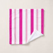 Cabana Pink White Stripes バスタオルセット (ウォッシュタオル)
