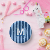 Cabana Stripes in Blue Personalized ペーパーボウル (パーティー)