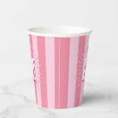 Cabana Stripes in Pink Personalized 紙コップ (右)