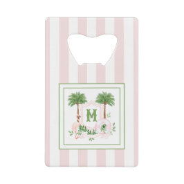 Cabana Stripes Palm Beach Monogram Crest クレジットカード栓抜き